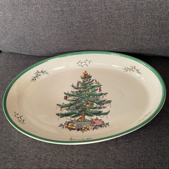 SPODE Large Oval Christmas Tree Dish